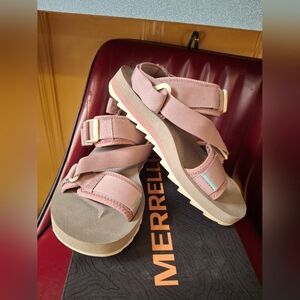 Merrell Women's Sz 7 Alpine Strap Sandals Burlwood Mauve Rose Pink N Box Pre-own